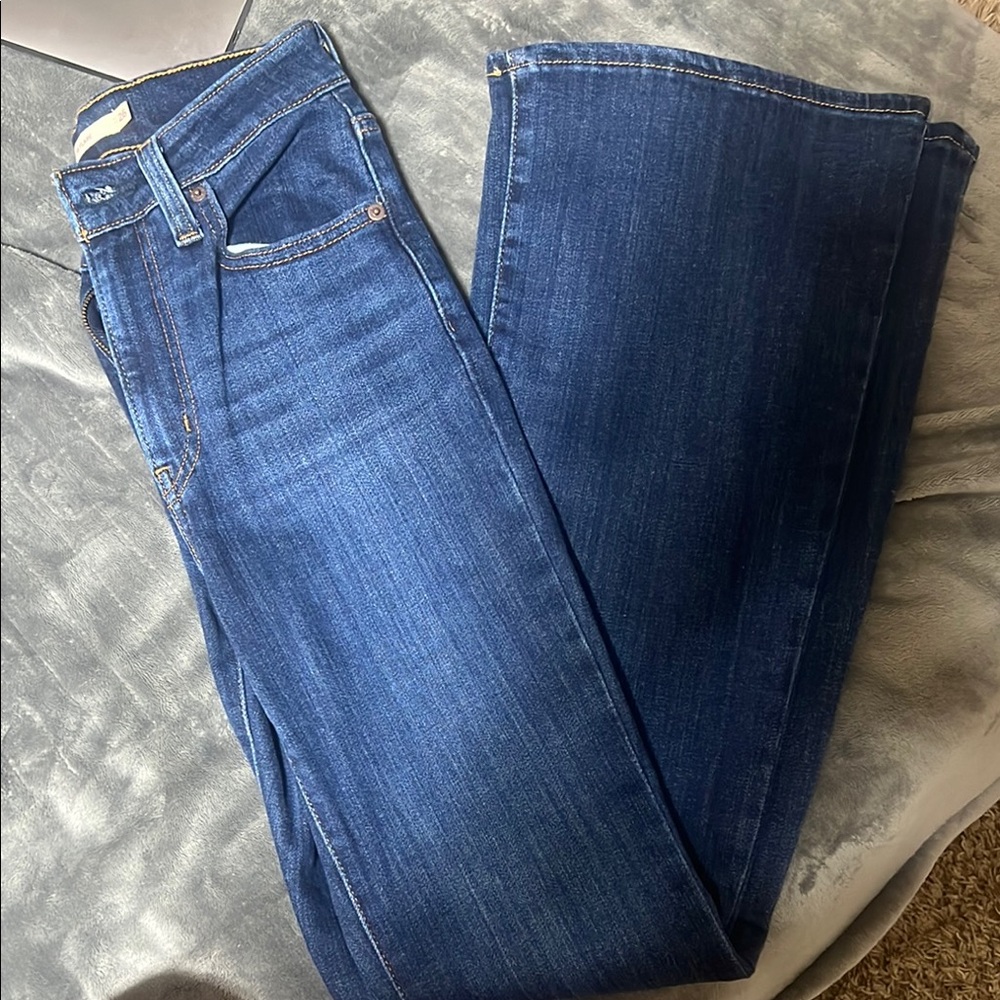 Levi's Blue Flare Wide Leg Jeans